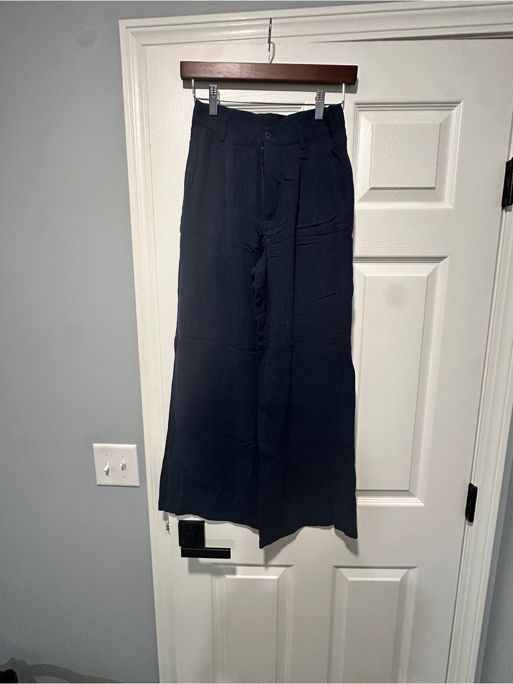Z Supply Navy Wide-Leg High-Rise Pants